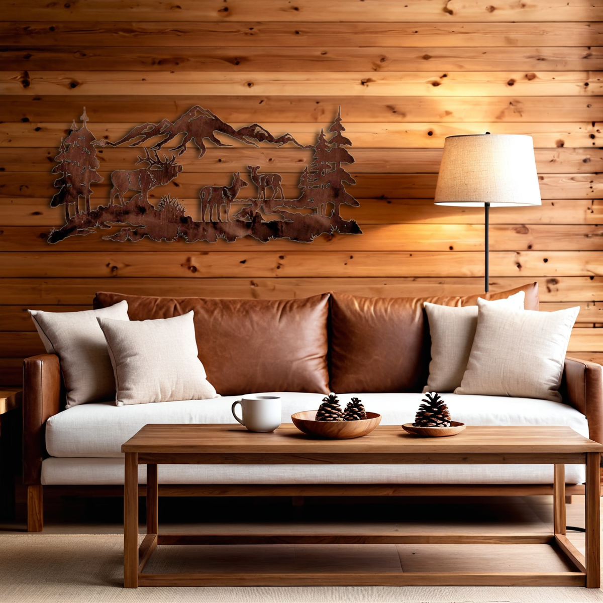 Elk Family Wall Art - 57"