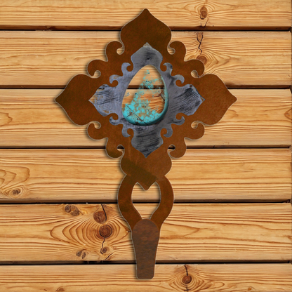CHL-424 Turquoise Stone Large Single Coat Hook