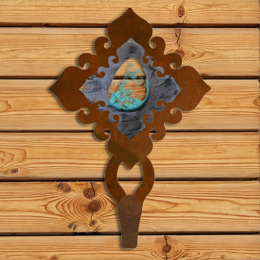 CHL-424 Turquoise Stone Large Single Coat Hook