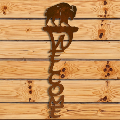 WE-2009 Buffalo Vertical Welcome Signt