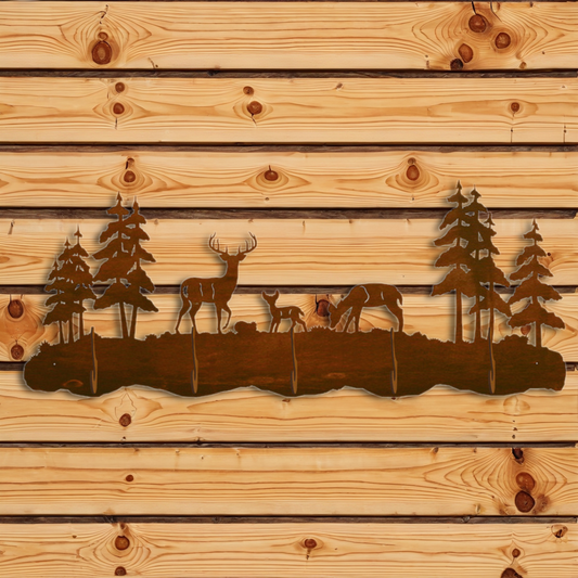 CH-5559 Deer Family Scenic Five Hook