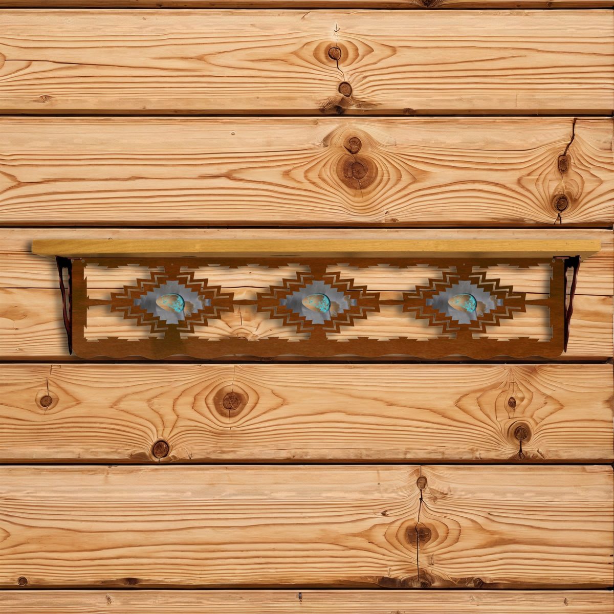 SW-7016 Desert Diamond with Turquoise 34" Shelf