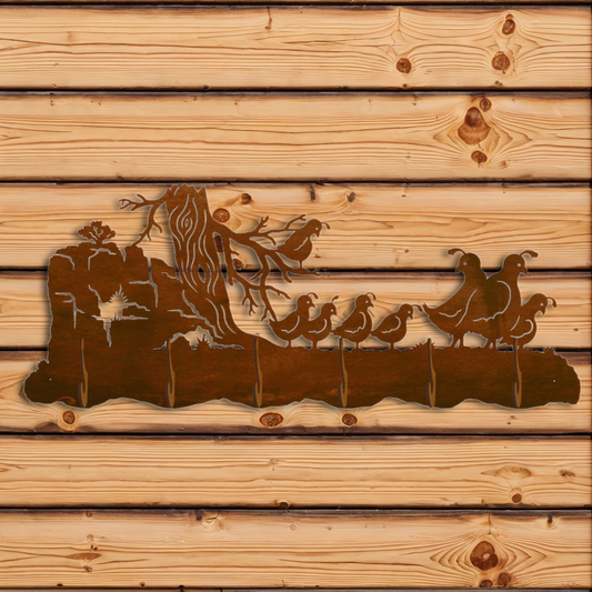 CH-5766 Quail Family Scenic Six Hook