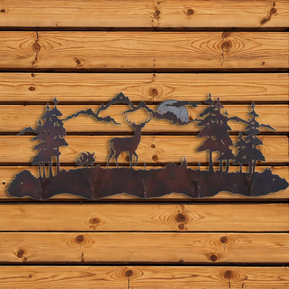 CH-6615 Whitetail Deer Scenic Five Hook Burnished