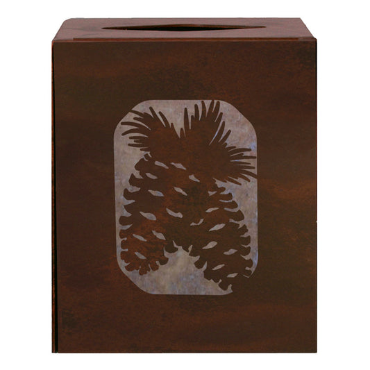 TC-9314 Pine Cone Square Tissue Box Cover
