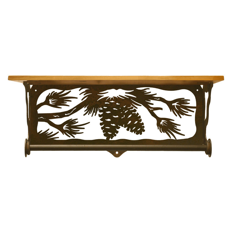 Pine Cone 20" Hand Towel Bar Shelf