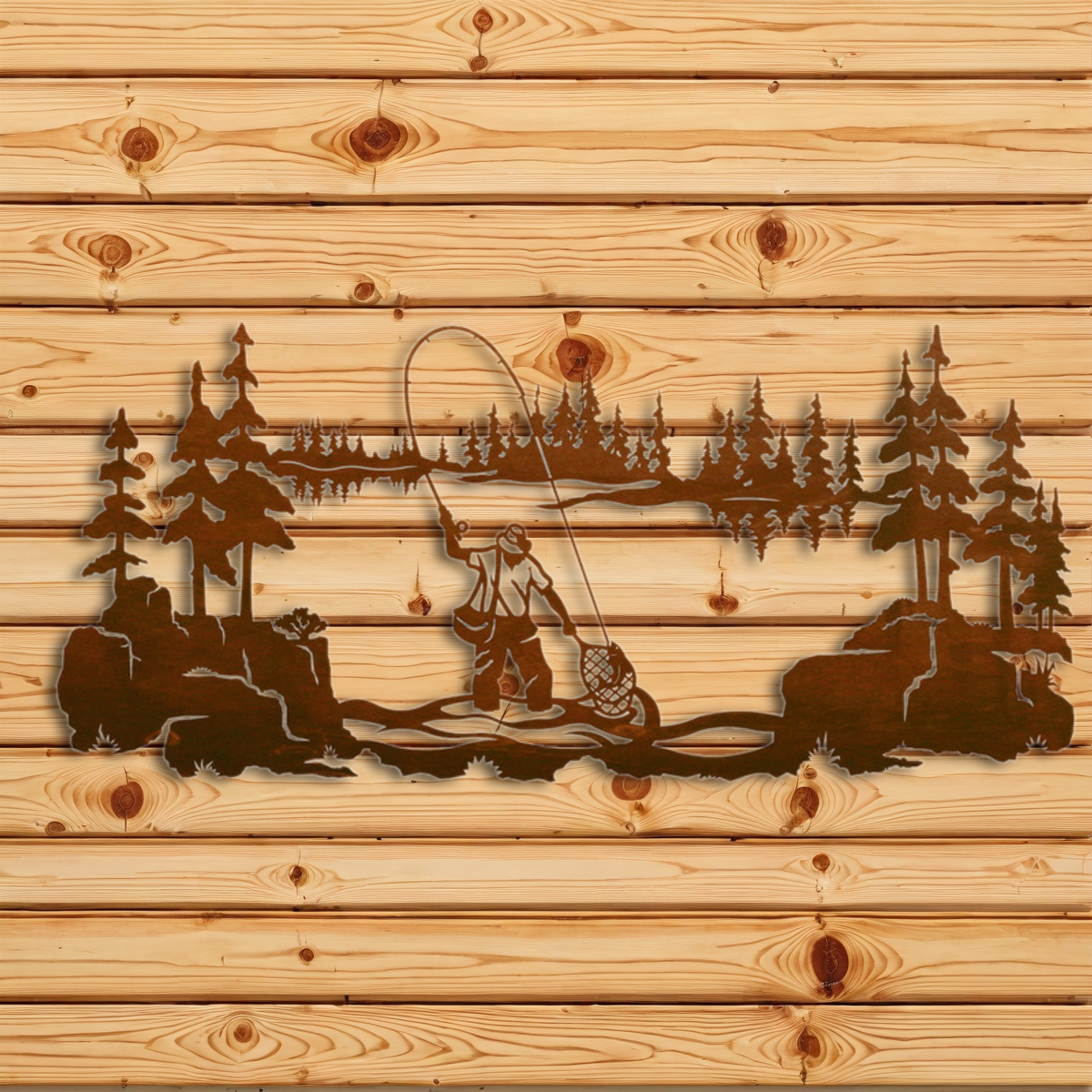 WA-6052 Fly Fishermen Wall Art - 57"