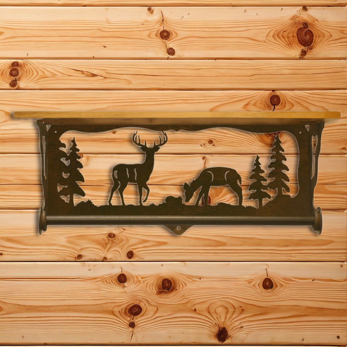 BA-2014 Deer 20" Hand Towel Bar Shelf