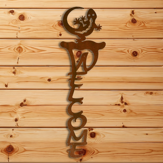 WE-2055 Gecko Vertical Welcome Sign