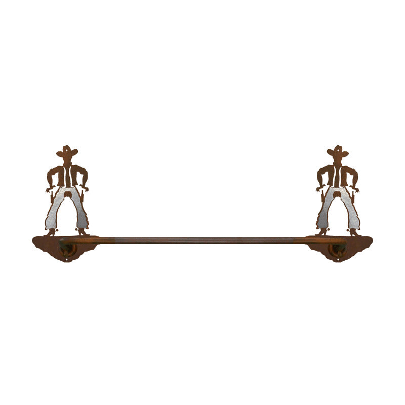 Cowboy Hand Towel Bar Burnished