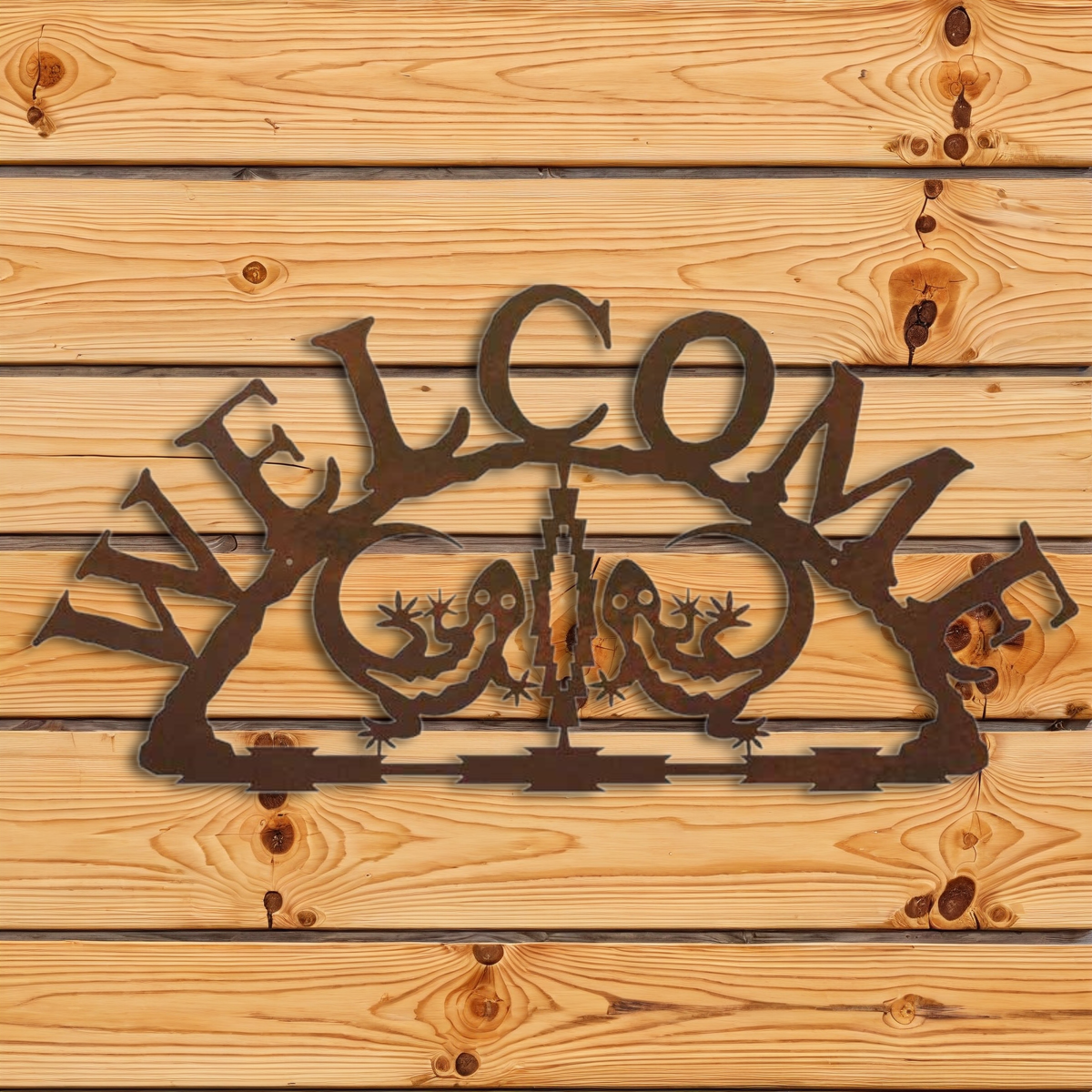WE-9644 Gecko Horizontal Welcome Sign