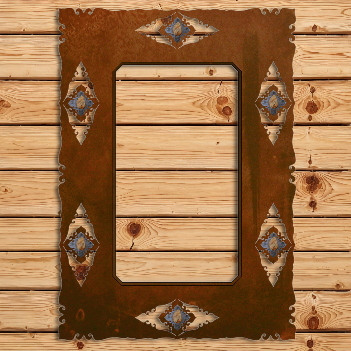 MH-1051 36" Picture Jasper Stone Mirror