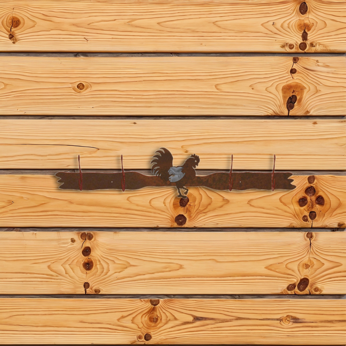 CH-5472 Rooster Burnished Four Hook