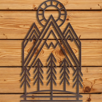 WA-1328 Mountain Sun Abstract Wall Art
