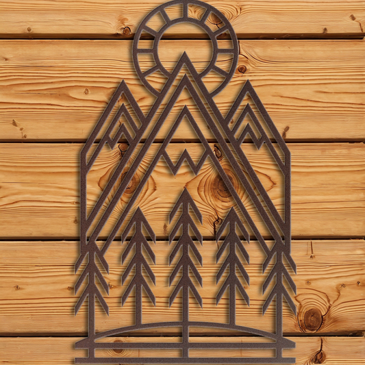 WA-1328 Mountain Sun Abstract Wall Art