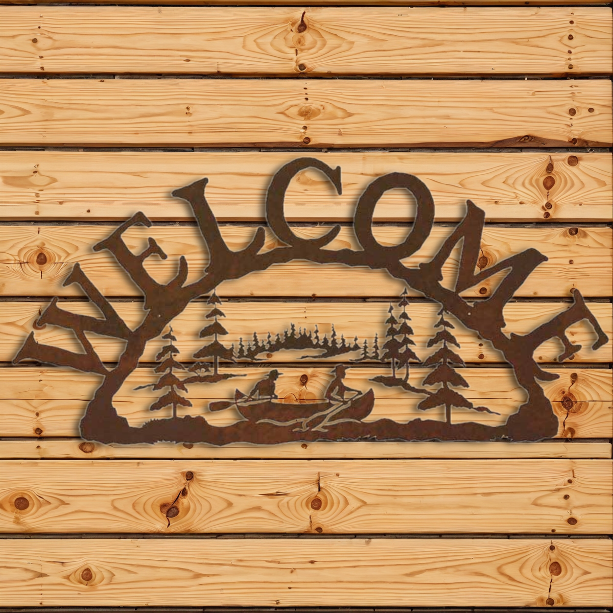 WE-9606 Canoe Horizontal Welcome Sign