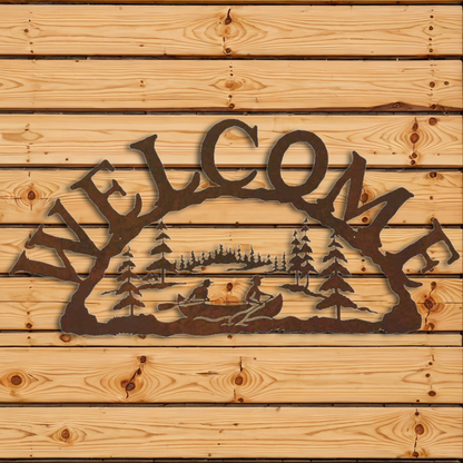 WE-9606 Canoe Horizontal Welcome Sign