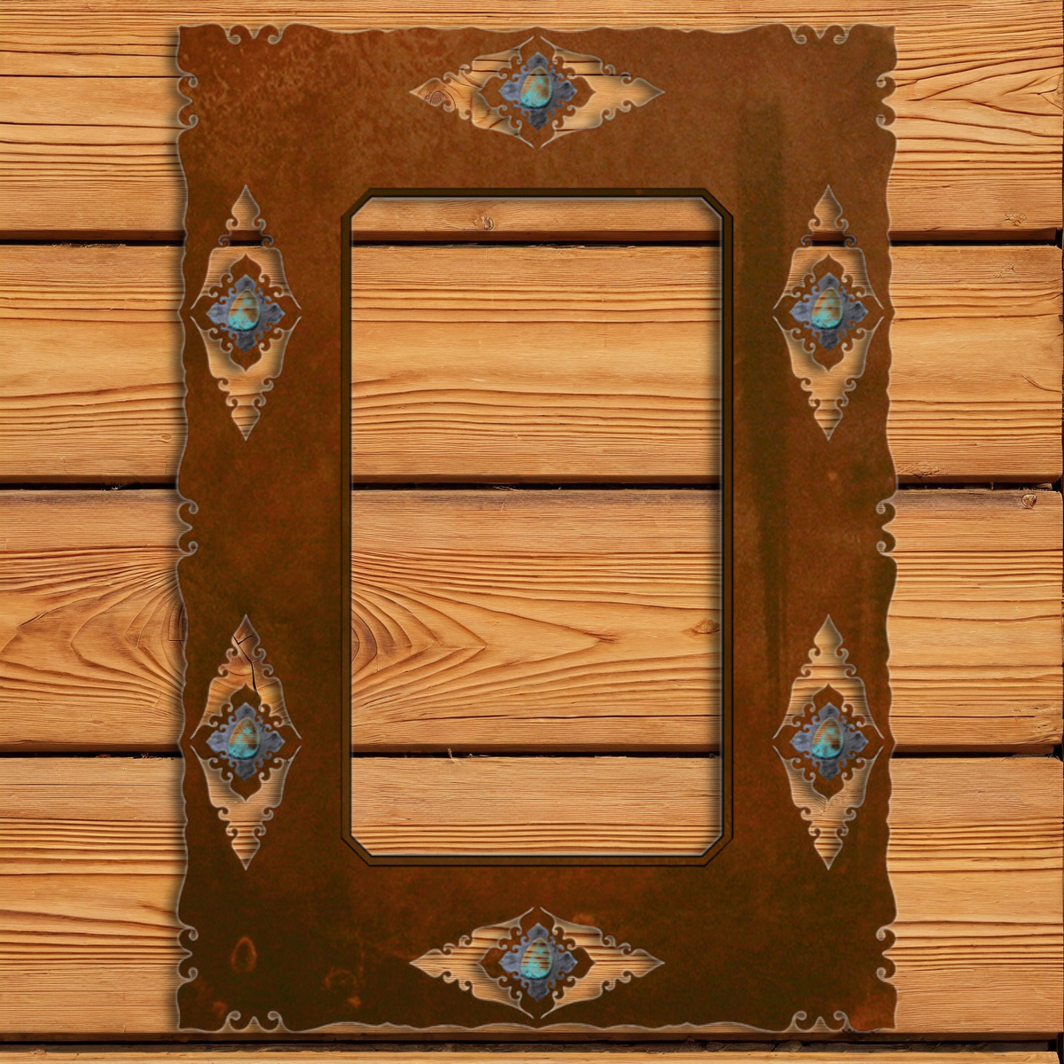 MH-2053 30" Turquoise Stone Mirror