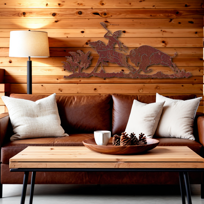 Buffalo Hunter Wall Art - 57"