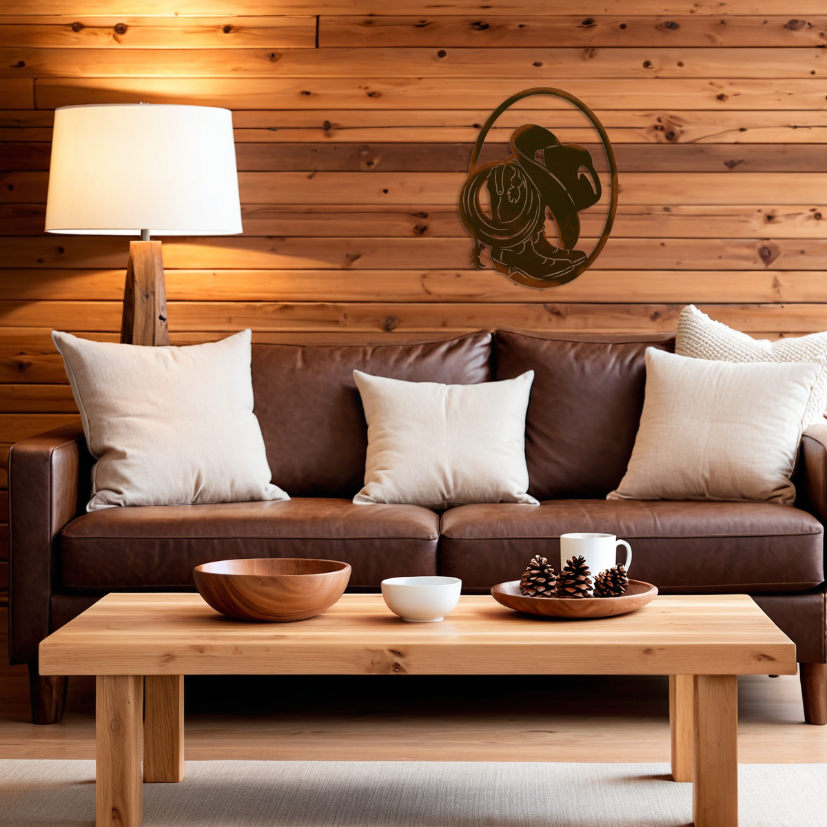 Boots and Hat Oval Wall Art - 26"