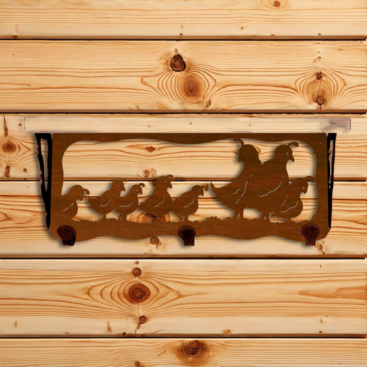 SW-3727 Quail Family 20" Coat Hook Shelf