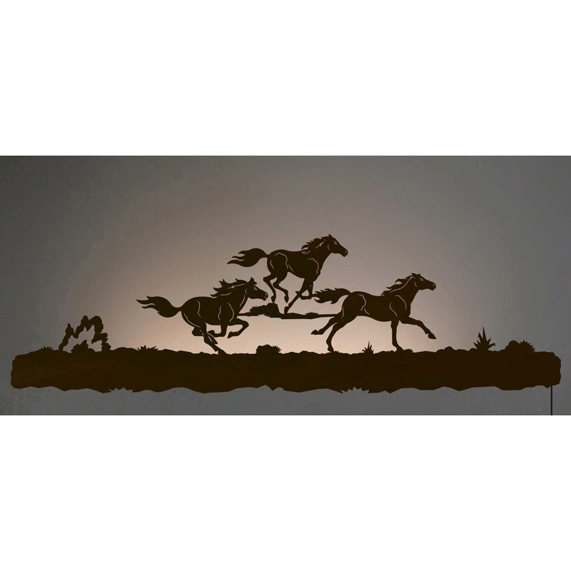 WA-9044 Running Horses Back Lite Wall Art