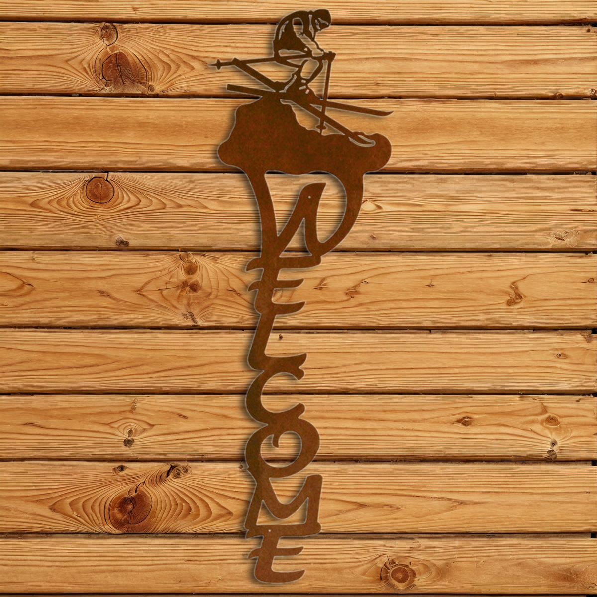 WE-2030 Skier Vertical Welcome Sign