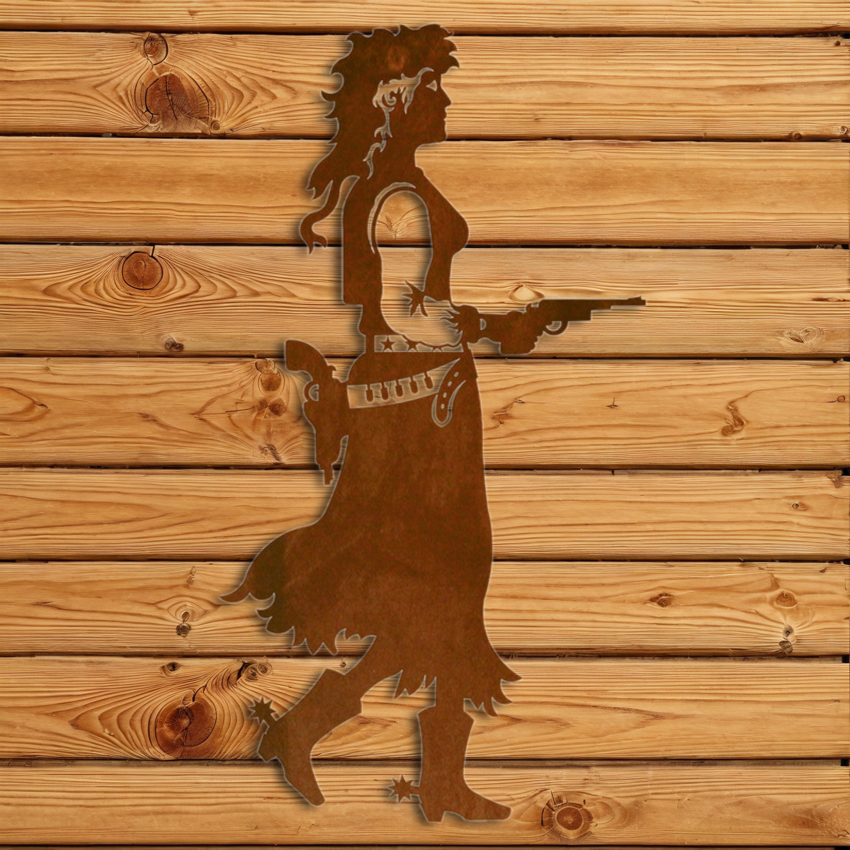 WA-3010 Pistol Cowgirl Wall Art - 30"