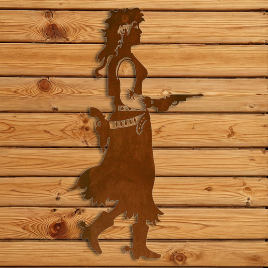 WA-3010 Pistol Cowgirl Wall Art - 30"