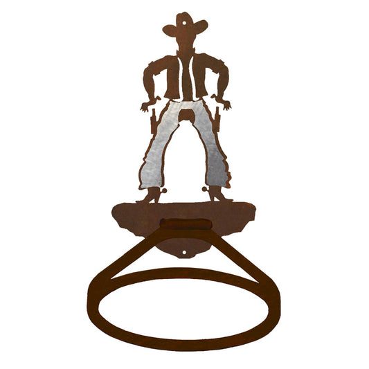 Cowboy Towel Ring Burnished