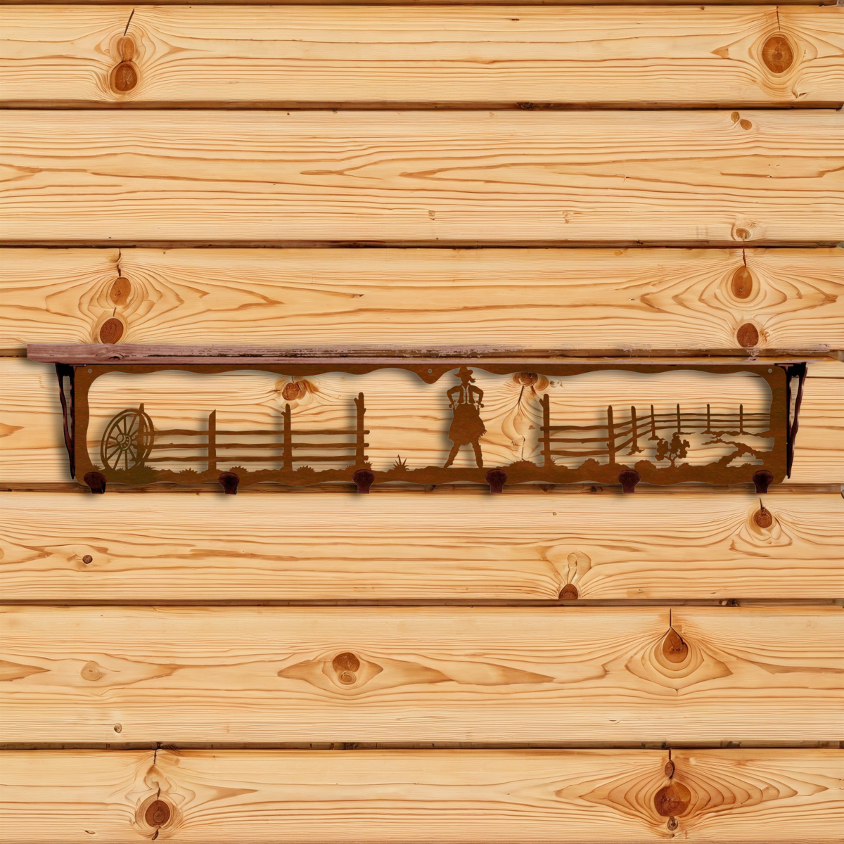 SW-5757 Cowgirl 42" Coat Hook Shelf