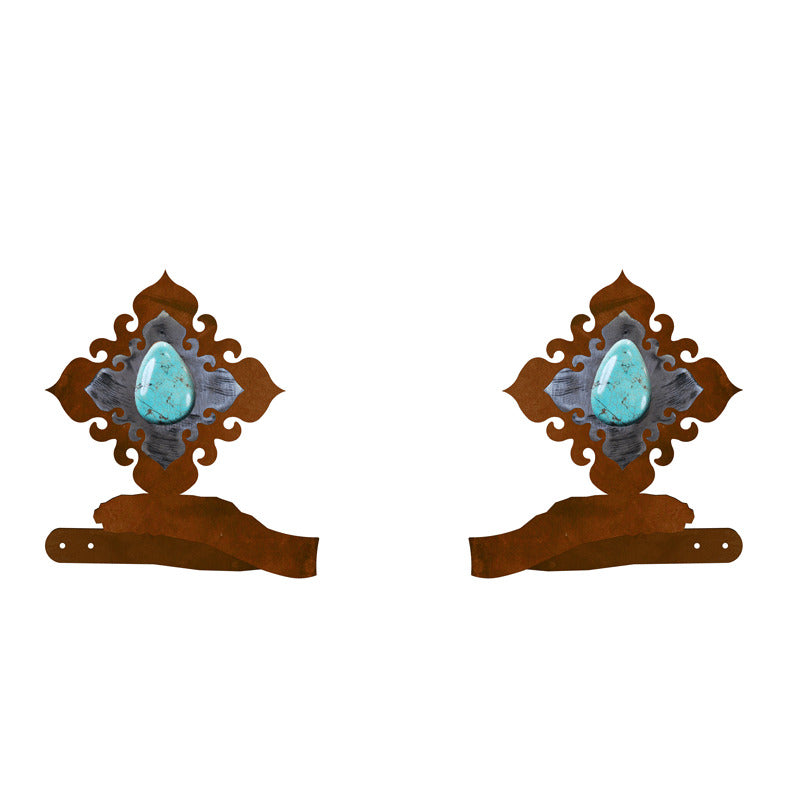 DR-9064 Turquoise Stone Tie Back Burnished
