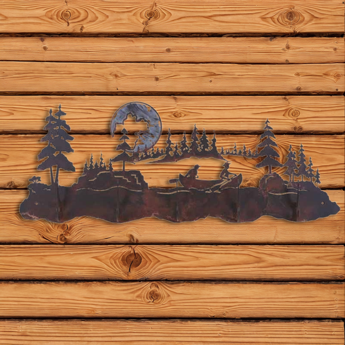 CH-6515 Canoe Scenic Five Hook Burnished