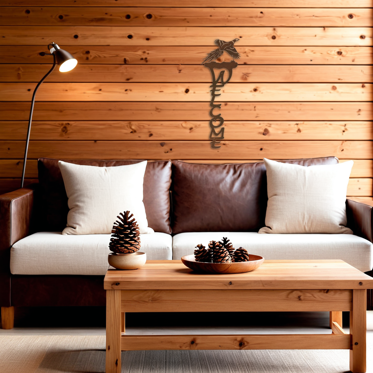 Pheasant Vertical Welcome Sign