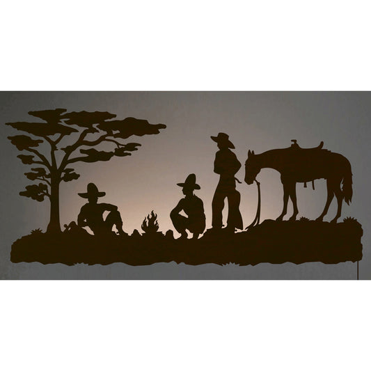WA-9008 Cowboy Camp Back Lite Wall Art