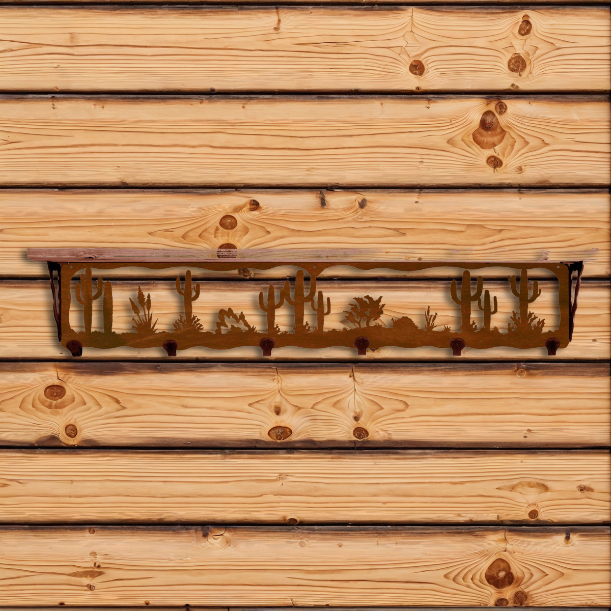 SW-5708 Desert Scene 42" Coat Hook Shelf