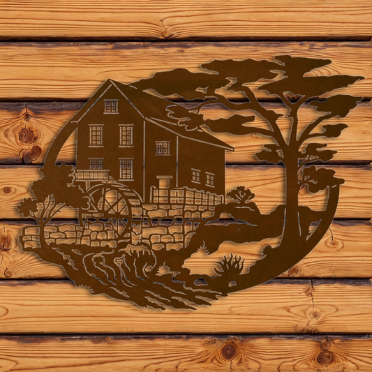 WA-73036 Grist Mill Oval Wall Art Horizontal
