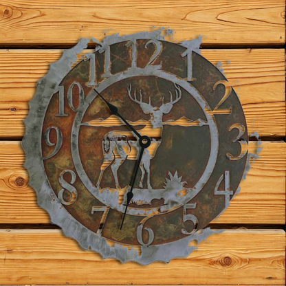 CL-5017 Deer 12" Round Clock