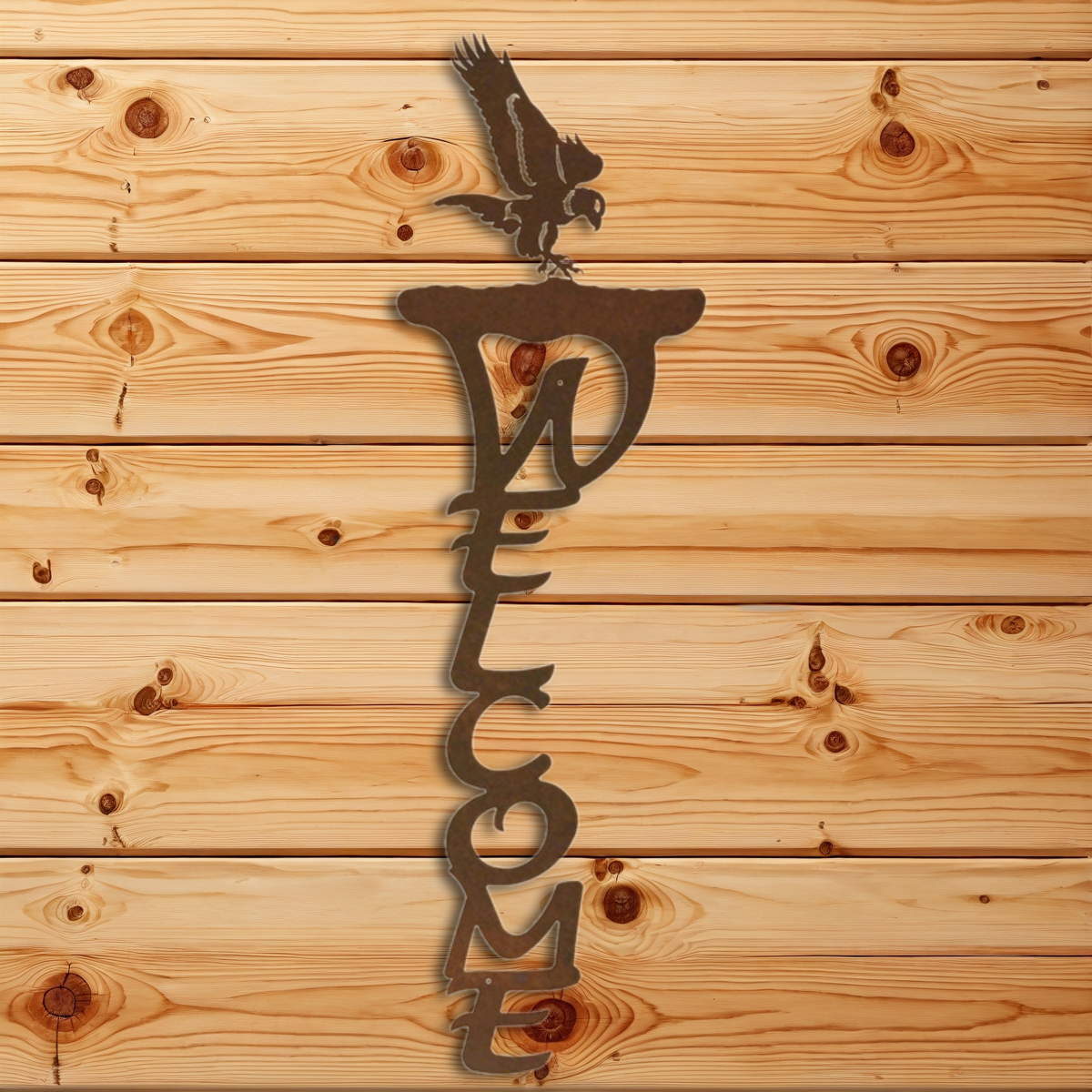 WE-2028 Eagle Vertical Welcome Sign