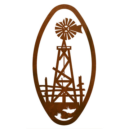 Windmill Oval Vertical Wall Art