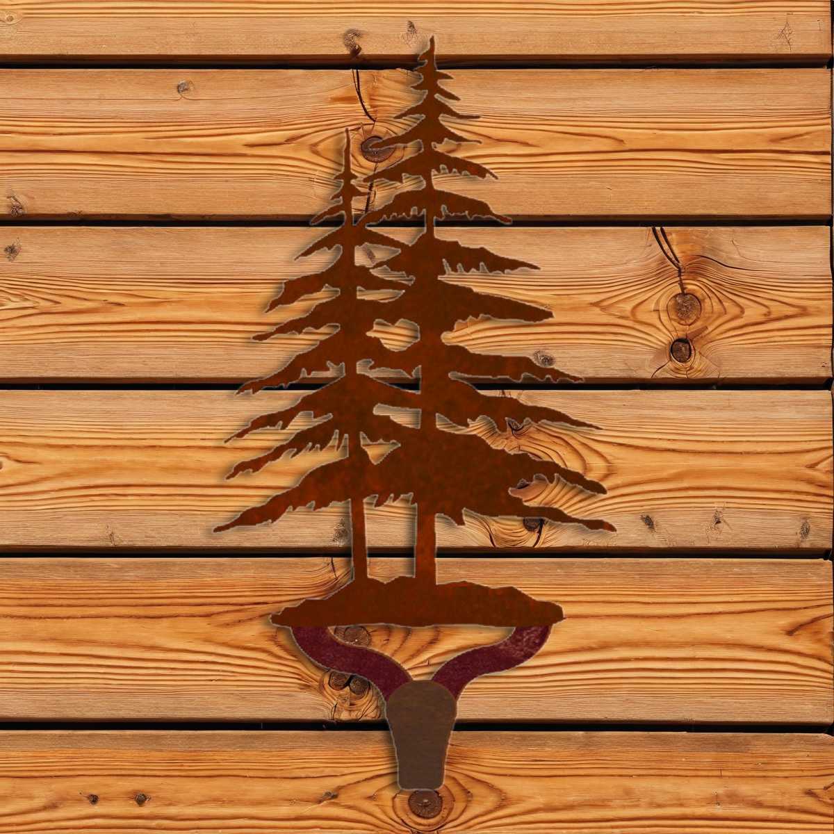 CHL-195 Double Pine Tree Large Single Coat Hook