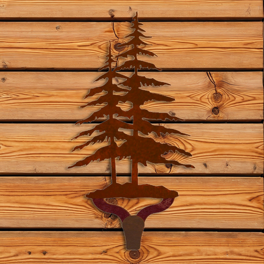 CHL-195 Double Pine Tree Large Single Coat Hook