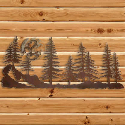 WAB-6085 Pine Forest 57" Burnished Wall Art