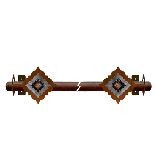 Diamond Copper Concho Rod Brackets Burnished