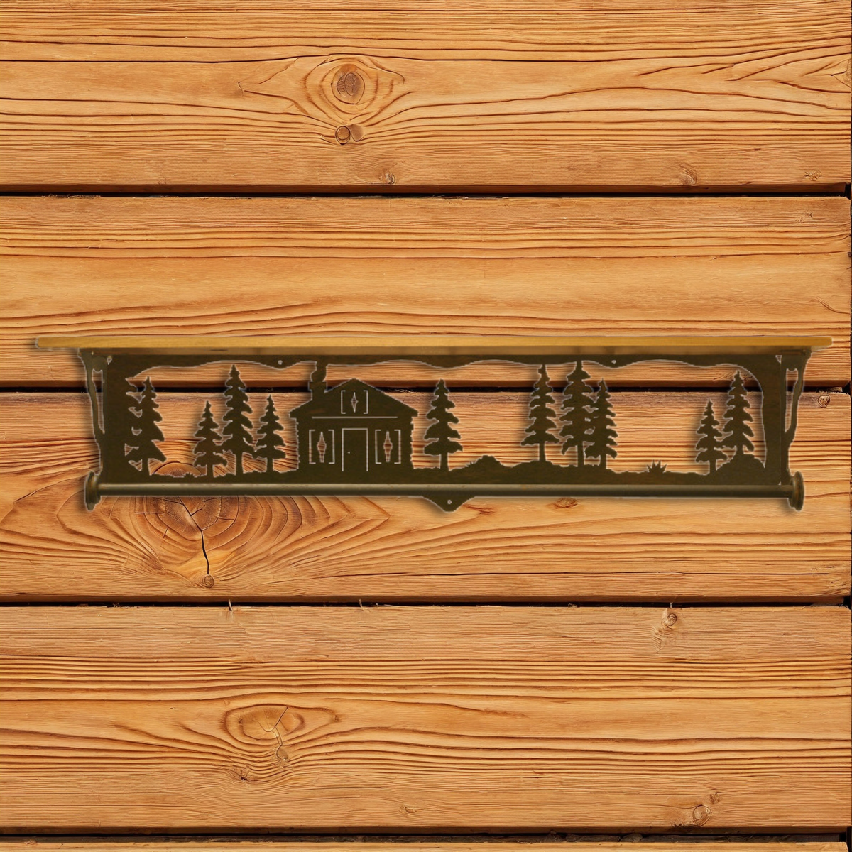 BA-3406 Cabin in The Pines 34" Towel Bar Shelf