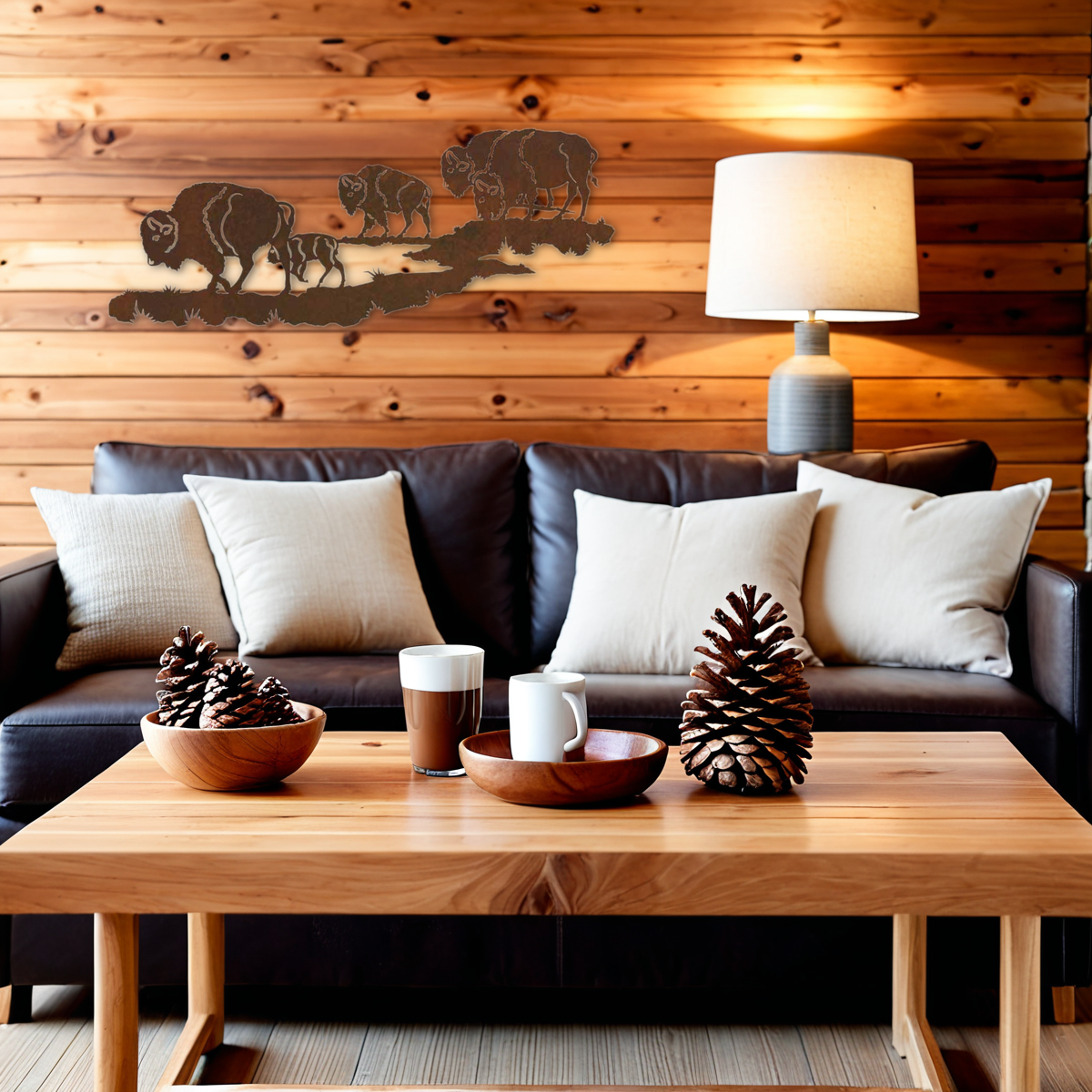 Buffalo Herd Wall Art - 42"