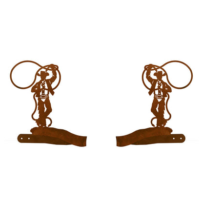 Roping Cowboy Tie Back