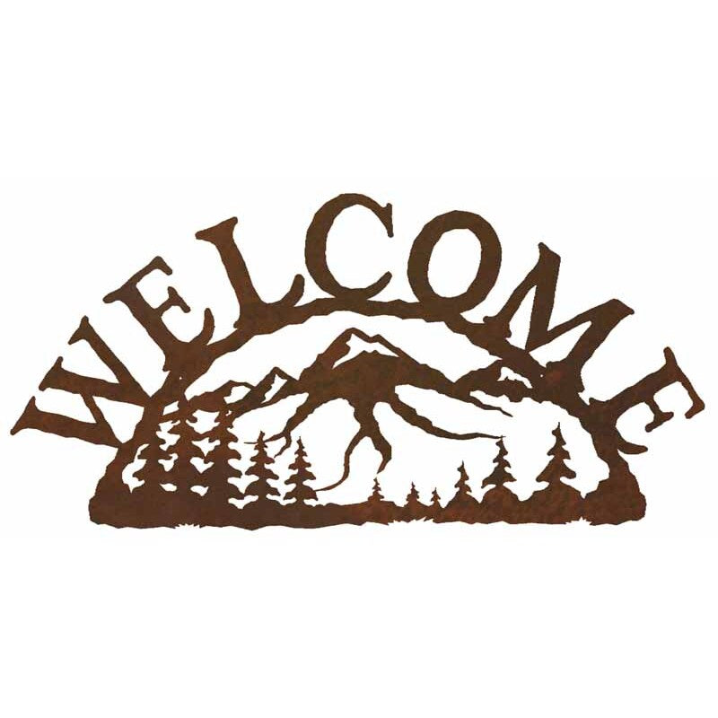 Mountain Scene Horizontal Welcome Sign