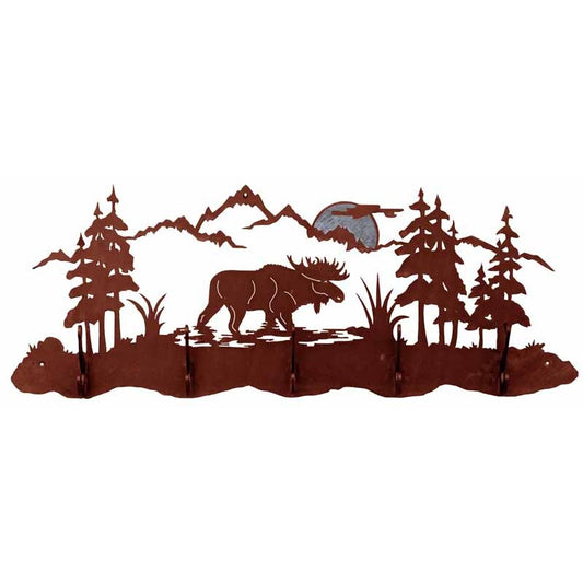Moose Scenic Five Hook Burnished