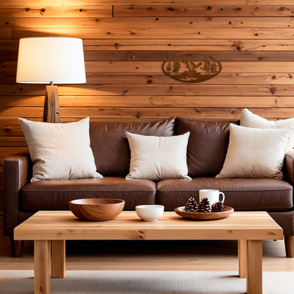 Snowboarder Oval Wall Art Horizontal